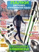 Палки для трекинга, скандинавский ходьбы/ телескопические Carbon pole EVA grip /2 шт, цвет черный