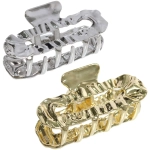 Заколка-краб для волос «AKS - DesignPRO», овал, цвет золото и хром, 5*2,3см