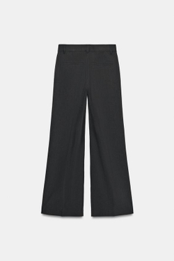 ZARA РАСКЛЕШЕННЫЕ БРЮКИ В ПОЛОСКУ С НИЗКОЙ ПОСАДКОЙ, ЧЕРНЫЙ/ОРАНЖЕВЫЙ