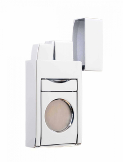 Зажигалка Caseti сигарная турбо, серебристая, с гильотиной CA285-4