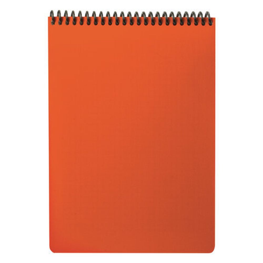 Блокнот А5, 80 листов, спираль пластиковая, обложка пластик, клетка, BRAUBERG "Metropolis", ОРАНЖЕВЫЙ, 110979