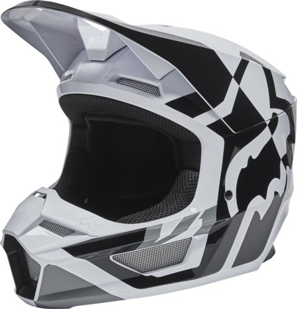 Мотошлем Fox V1 Lux Helmet (Black/White, M, 2024 (28001-018-M))
