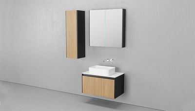 Тумба подвесная VELVEX Klaufs 80.1Y-617.217 с раковиной Cersanit COMO 80