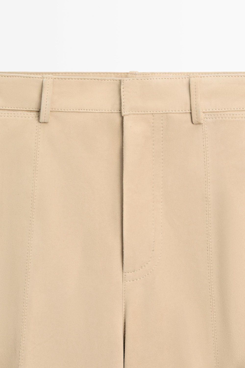 Massimo Dutti Длинные замшевые шорты, бежевый