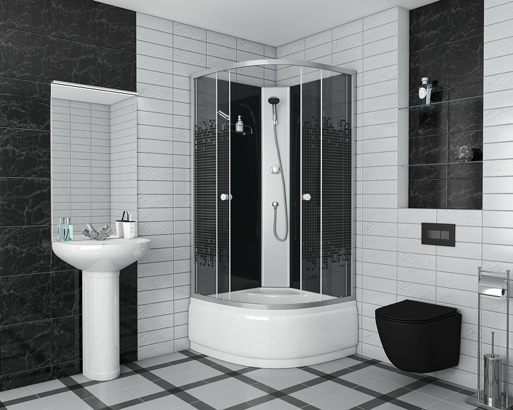 Душевая кабина Niagara Eco 90x90 NG-7508-14BK без гидромассажа