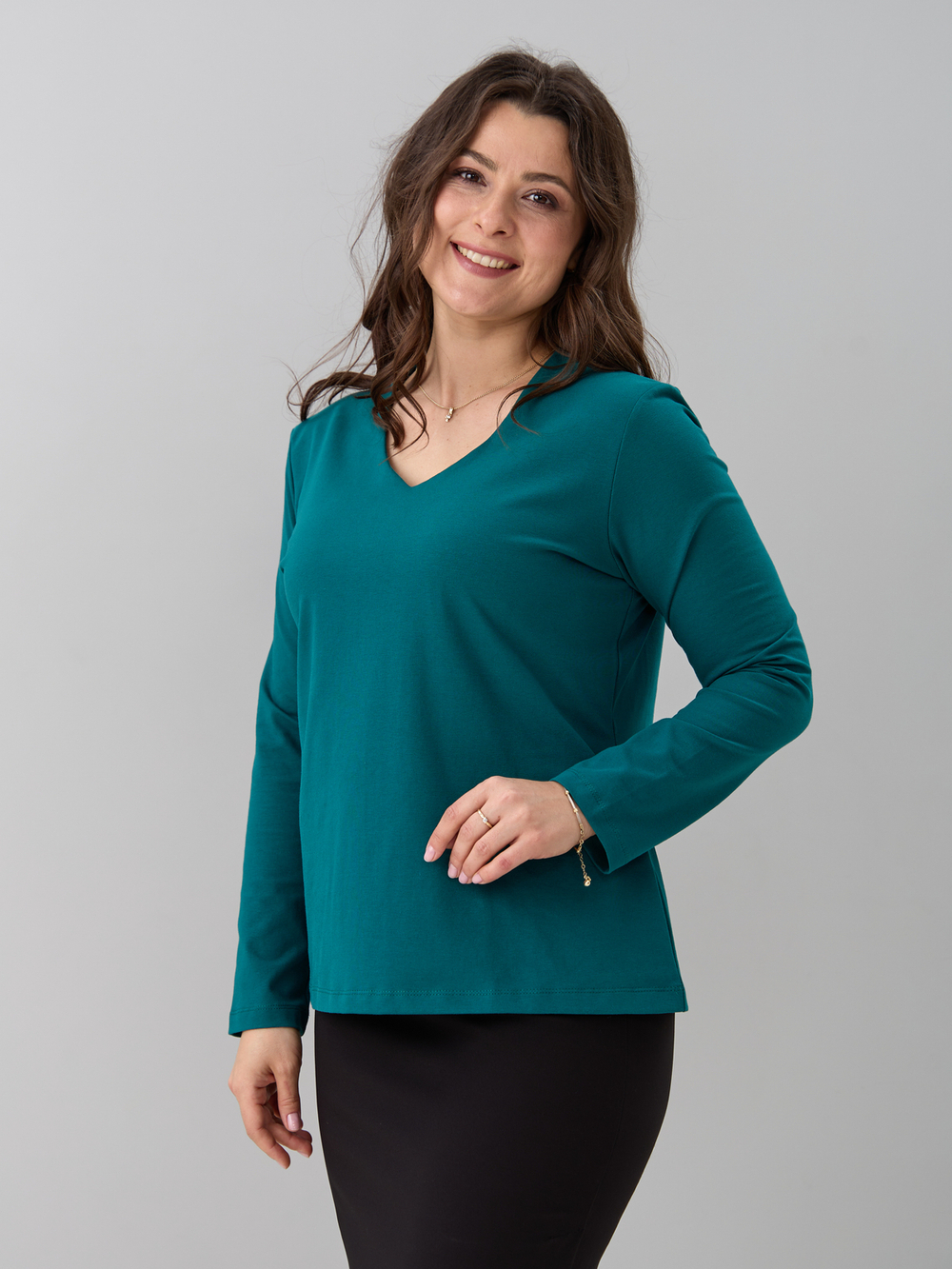 Лонгслив ЛНкл-080/изумруд