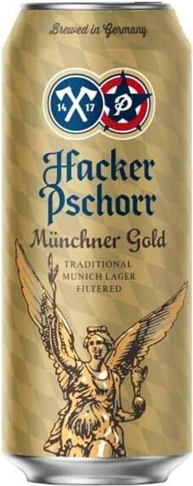 Пиво Хакер-Пшор Мюнхен Голд / Hacker-Pschorr Munchner Gold 0.5л - 24шт