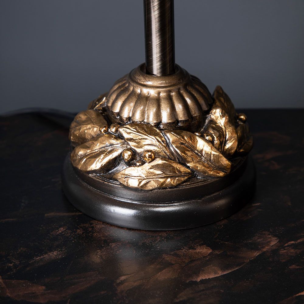 Настольная лампа Лоретт Бронза с абажуром Адель Шоколад