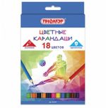 Карандаши цветные ПИФАГОР "БЫСТРЕЕ! ВЫШЕ! СИЛЬНЕЕ!", 18 цветов, классические заточенные, 181357
