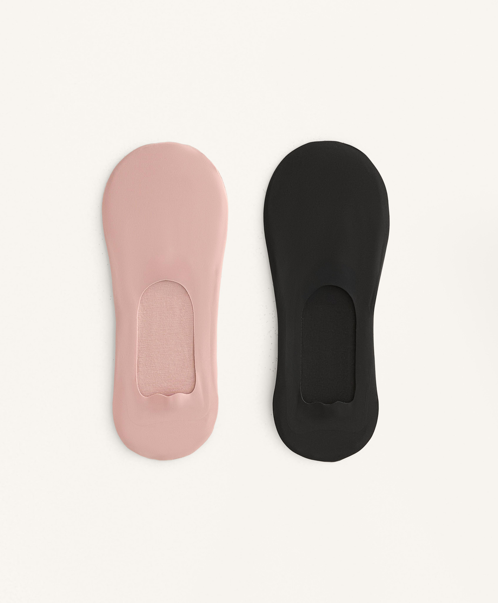 OYSHO Набор из двух пар невидимых носков из хлопковой смеси, пыльно-розовый