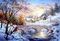 Алмазная вышивка "Зимний пейзаж", 40х50 см