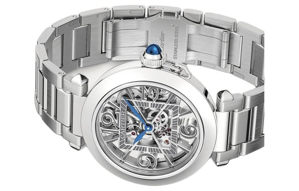 CARTIER PASHA DE Automatic Mechanical Movement 30m Water Resistance Men"s Watches Watch 41mm Skeleton Dial