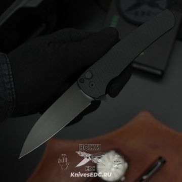 Складной нож PT5336 Malibu - черн. алюм. рук-ть, черн. клинок