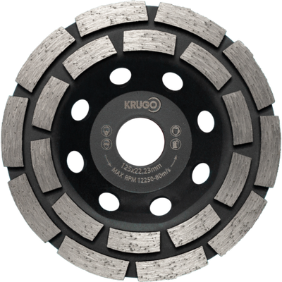 Чашка алмазная двухрядная KRUGO 125x22,23x5mm, CWD05A