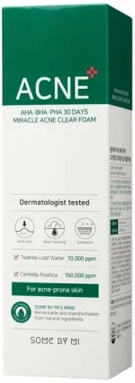 SOME BY MI Очищающая пенка для умывания с кислотами - AHA·BHA·PHA 30 DAYS MIRACLE ACNE CLEAR FOAM ,50мл