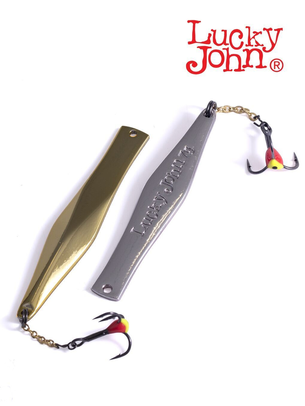 Блесна вертикальная зимняя Lucky John KALOMIES с цепочкой и тройником 75мм GC блистер