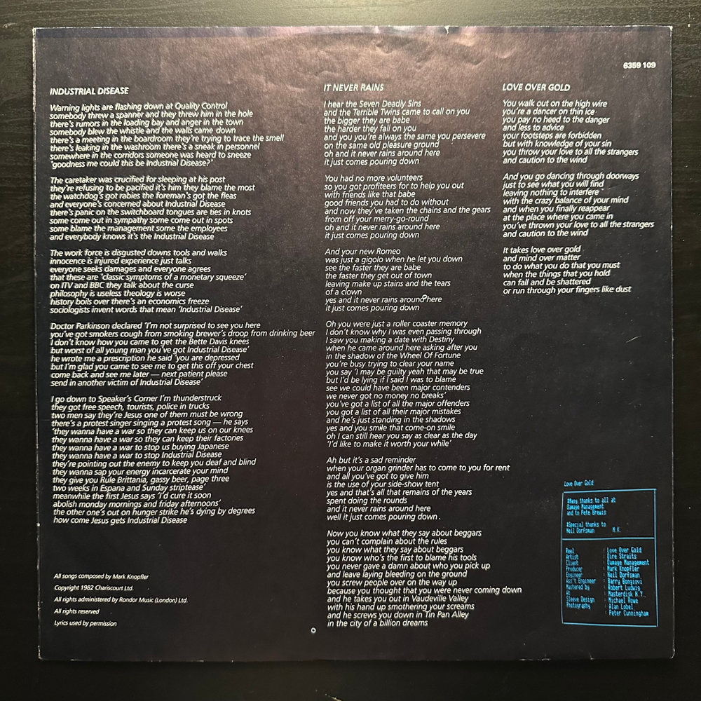 Dire Straits - Love Over Gold (Европа 1980г.)