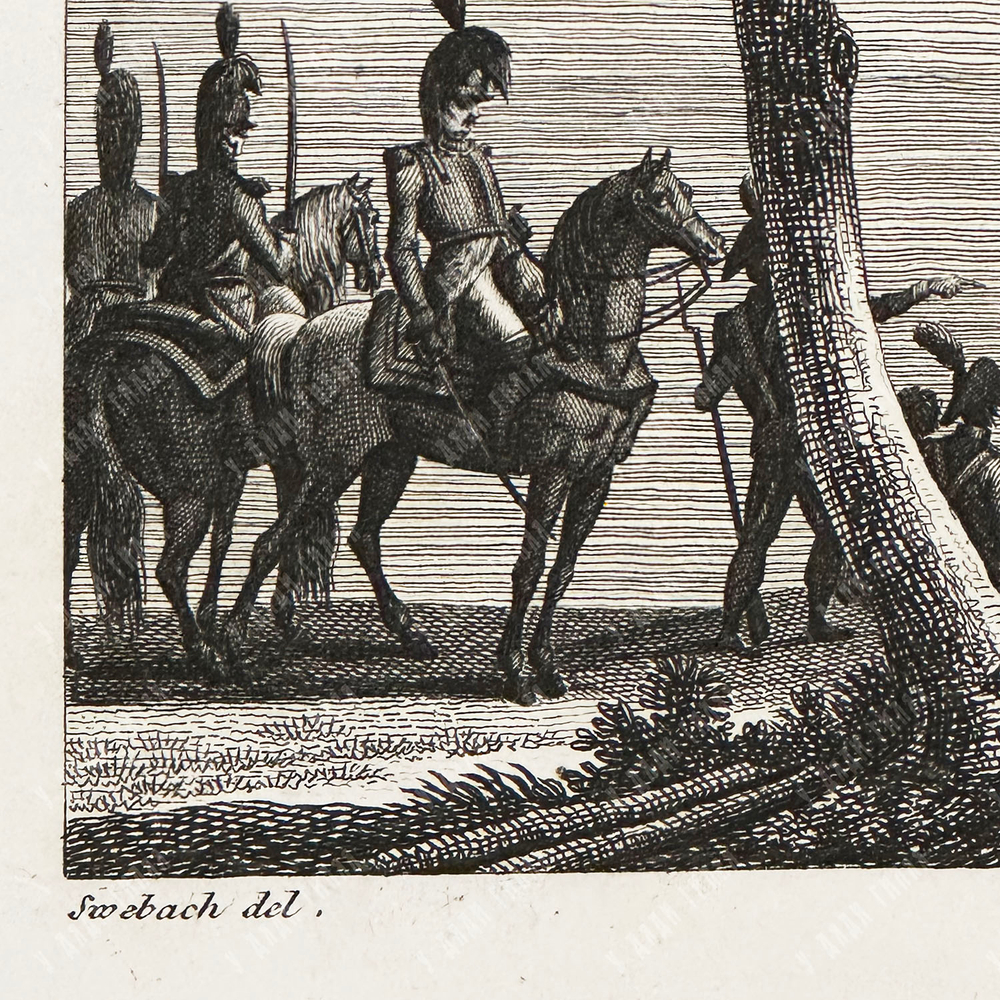 Свебах Ж., Куше Ф. Встреча двух императоров на плоту, 25 июня 1807 года. Офорт. 1826