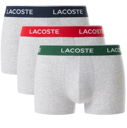 Мужские спортивные боксеры Lacoste Stretch Cotton Trunks 3P - серый