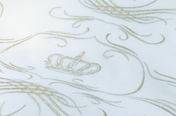 Пододеяльник 135х200 Christian Fischbacher Luxury Nights Crown 709 золотая вышивка Швейцария фрагмент