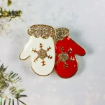 Брошь «Новогодняя Коллекция- Чудесные варежки» 3*4,5 см
