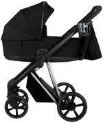 Детская коляска Roan Sol Vintage Luxury 2.0 3 в 1 с автокреслом Pituso Santiso Pro VIN 05/CB Caviar Black/Nickel/руч.Black