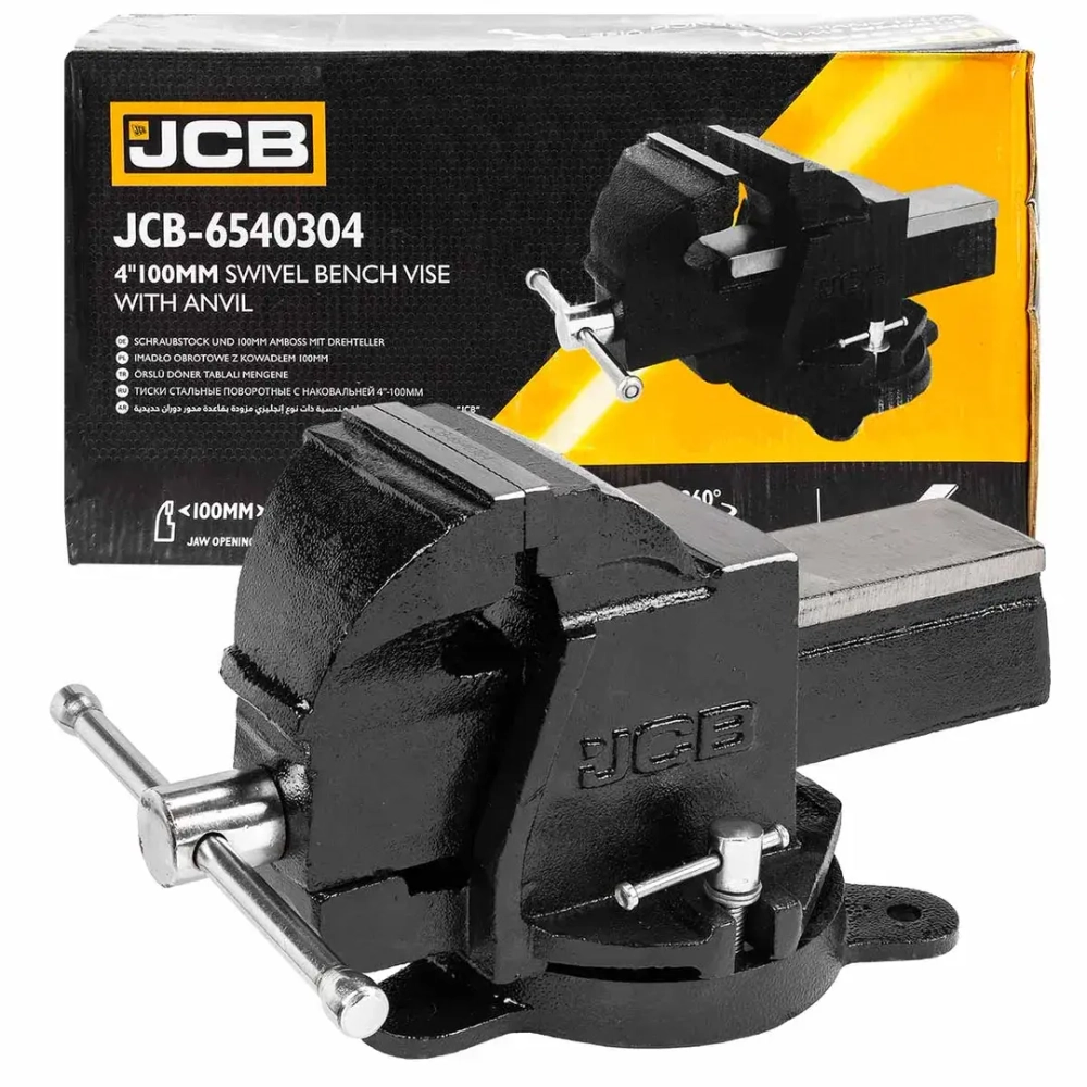 Тиски стальные поворотные с наковальней 4''-100мм JCB JCB-6540304