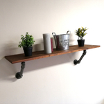 Настенная полка из дерева и труб в Индустриальном стиле, лофт