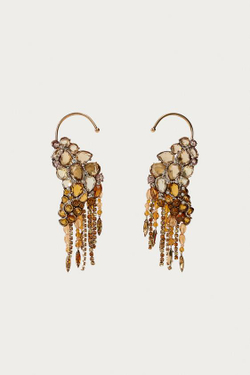 ZARA X MARISA BERENSON МЕРЦАЮЩИЕ СЕРЬГИ С КАМНЯМИ , ЗОЛОТИСТЫЙ