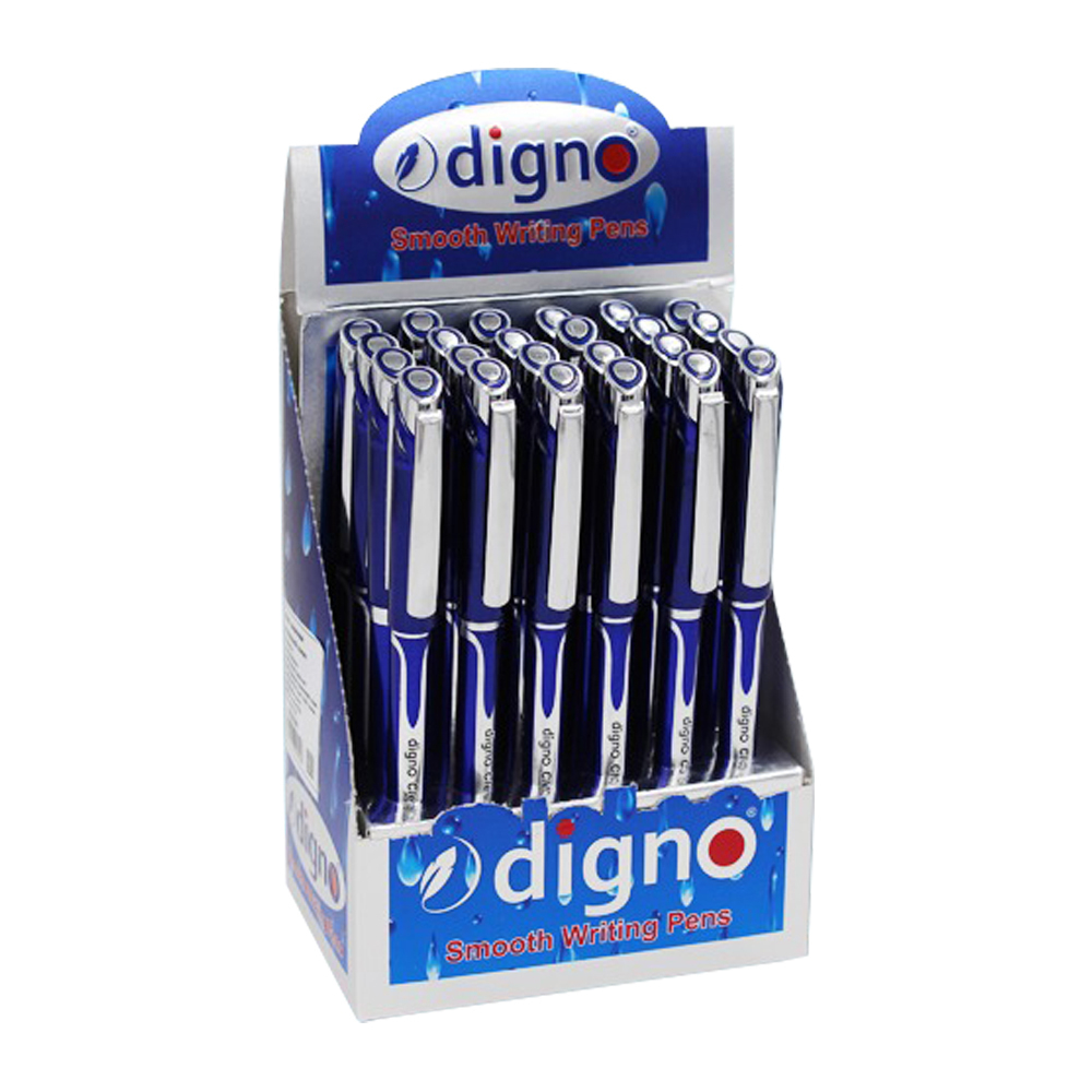 Ручка шариковая, масляная, Digno, синие чернила, серия "CLEVER", синий корпус, 24 шт