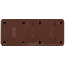 Розетка Intro Quadro 2-206-10 с заземлением трехместная 3х2P+E, 16А-250В, IP20, ОУ, венге