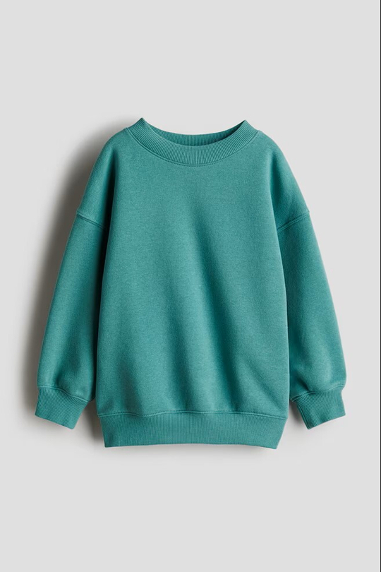 H&M Толстовка оверсайз с круглым вырезом, зелёный