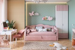 "Зефир" Антресоль двухдверная 118.01 (Белое дерево/пудра розовая (эмаль))