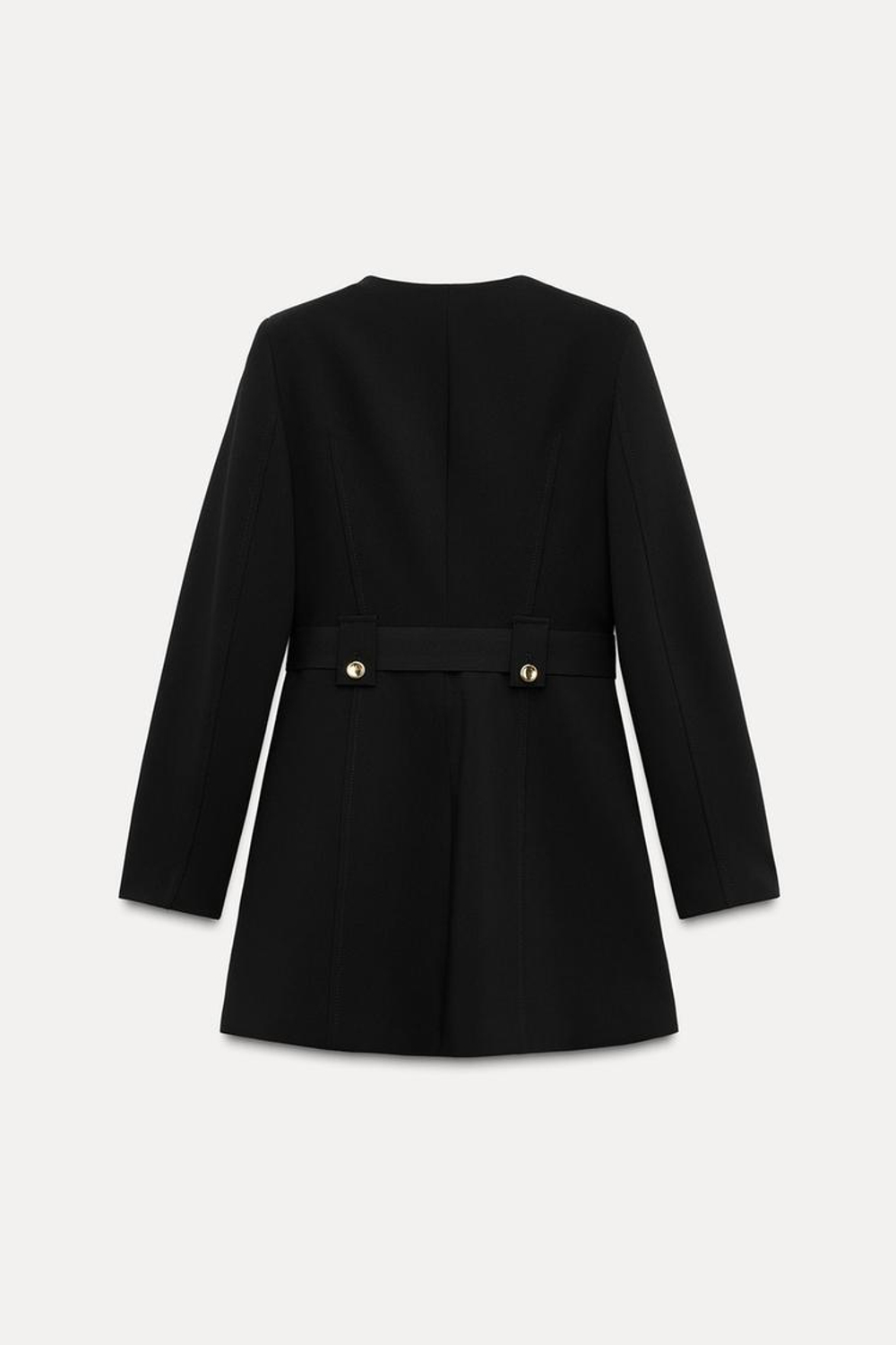 ZARA БЛЕЙЗЕР С РЕМНЕМ И ПРЯЖКОЙ, ЧЕРНЫЙ