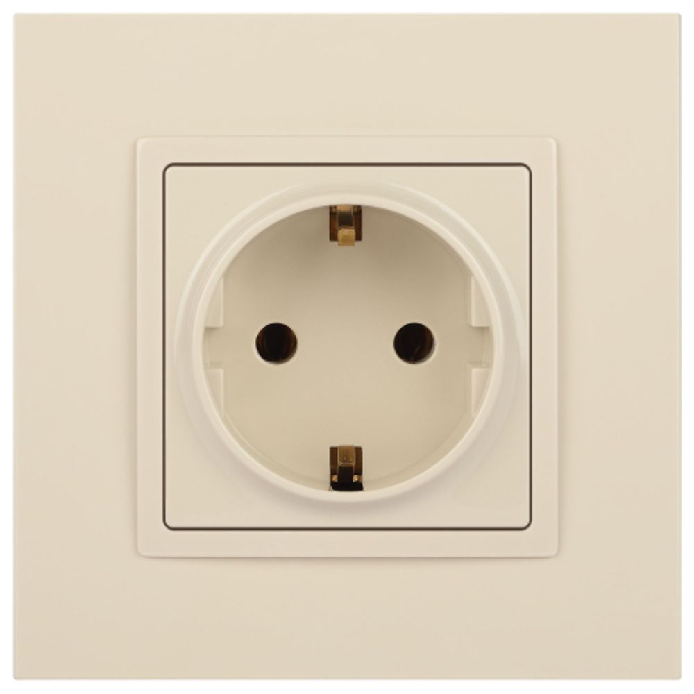 Розетка ЭРА Elegance 14-2101-02 с заземлением 2P+E Schuko 16A-250В IP20 слоновая кость