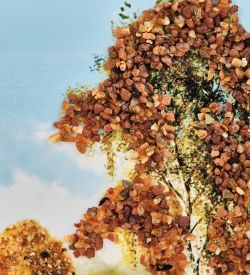 AMB-01/84 Картина «Прощание с летом» (с янтарной крошкой) пласт.рамка 33х42см