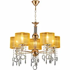 Люстра потолочная ILLUMICO E14  IL6219-5P-27 GD