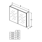 Зеркальный шкафчик 70 см Ideal Standard MIRROR&LIGHT T3439AL