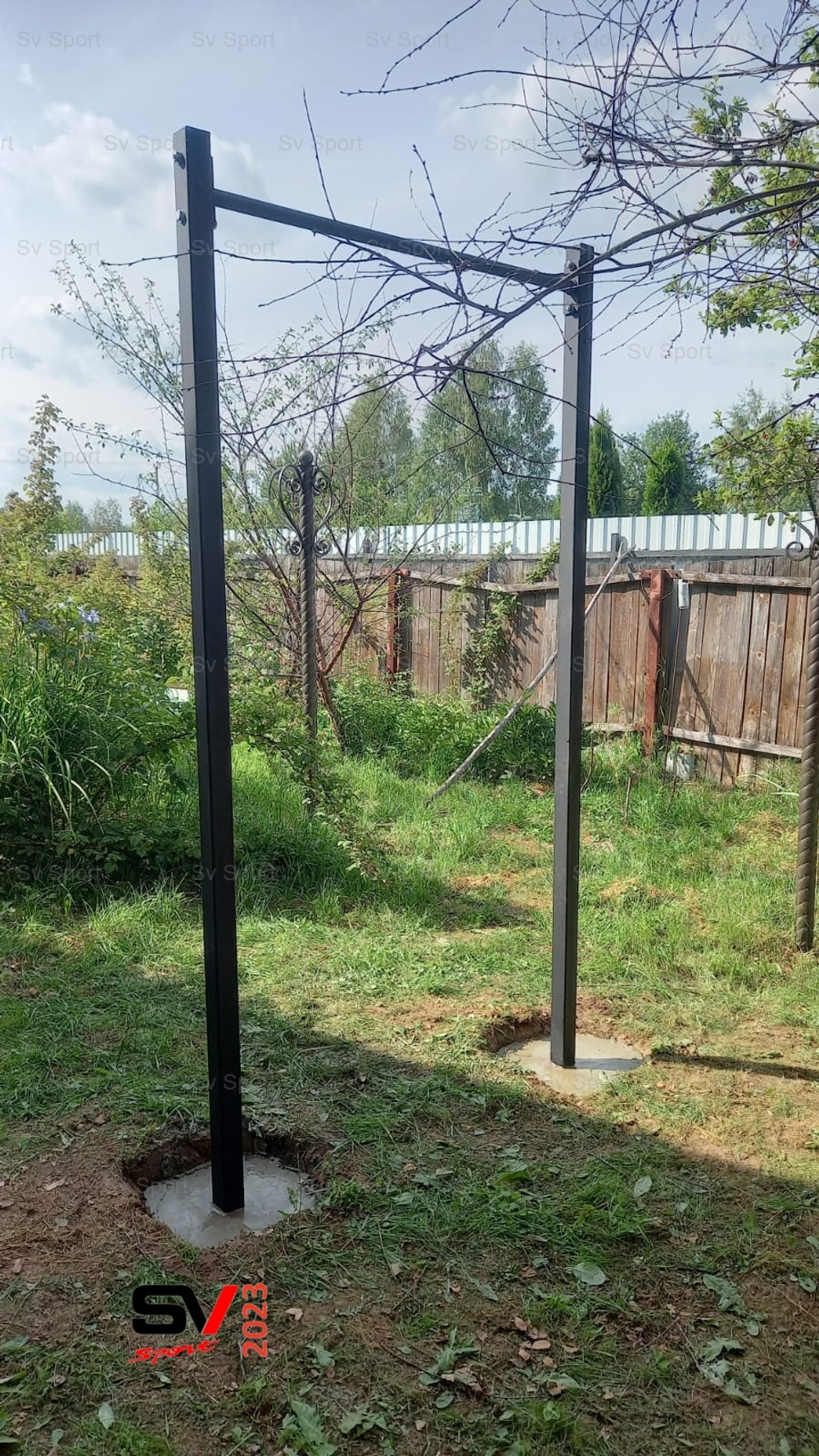Монтаж уличных турников Sv Sport (2 вертикальных столба)