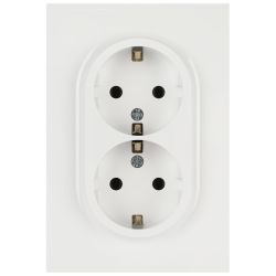 Розетка ЭРА Arktik 16-2104-01 двойная с заземлением 2X2P+E Schuko 16А-250В белый | Эра Arktik