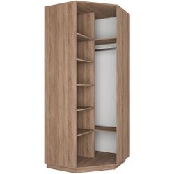 Шкаф угловой "Экспресс" с зеркалом (Ясень шимо светлый) 2400х900х900, МК Е1, г.Белореченск