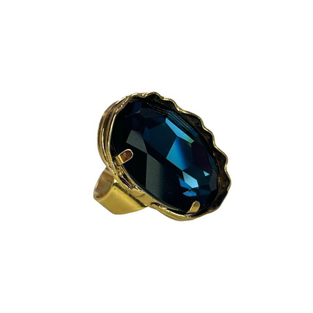 Кольцо с синим кристаллом