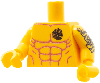 Торс мужской, пляжный #2, с татуировками