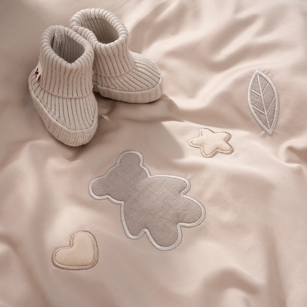 Комплект белья для классической кроватки Teddy Sateen 6 предметов цвет песочный