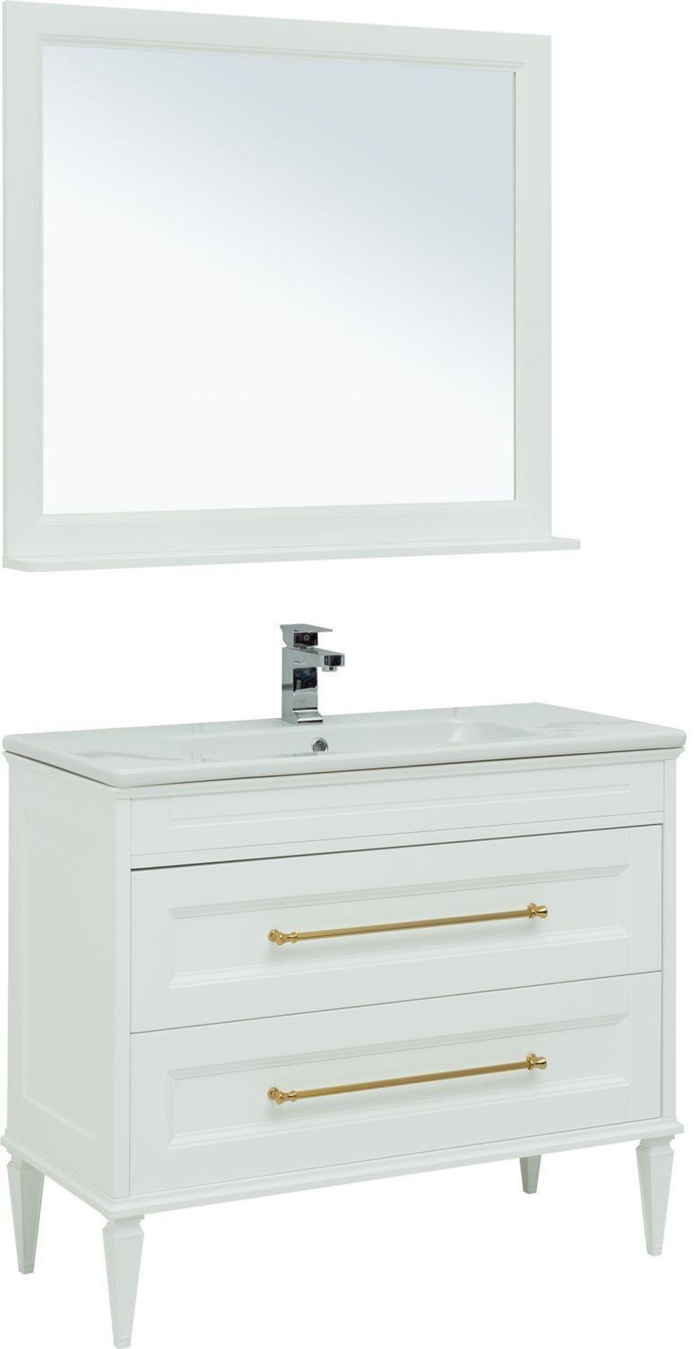 Мебель для ванной Aquanet Бостон М 100 белый (ручки золото)