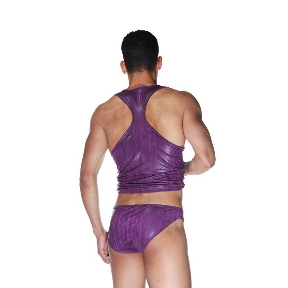 Мужской комплект 2 в 1: майка и слипы баклажановый LaBlinque LB15555