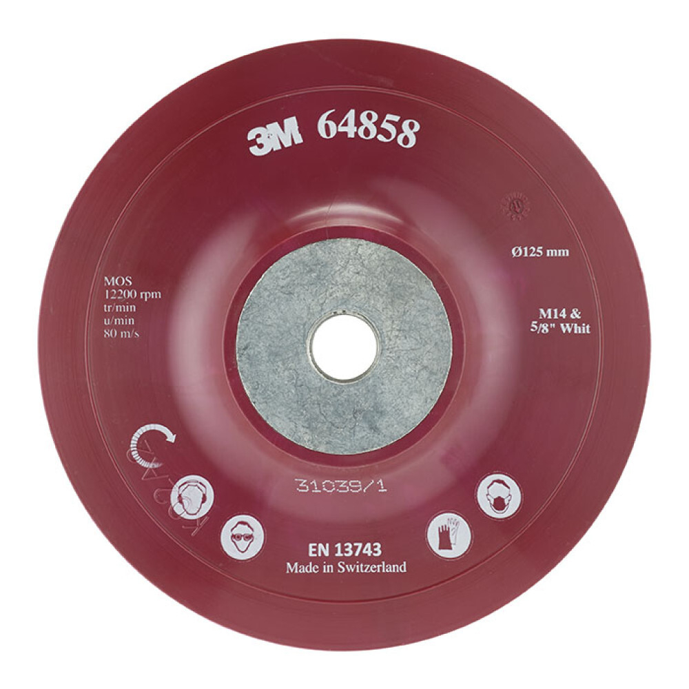 Оправка для фибровых кругов 3M, 125 мм х 22 мм, плоская (64858)