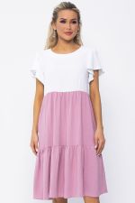 Платье Ветер перемен (бело-розовое) П13586-4М LT Collection