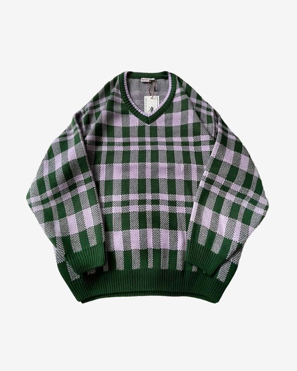 Свитер Шашки Зеленый - фото 1