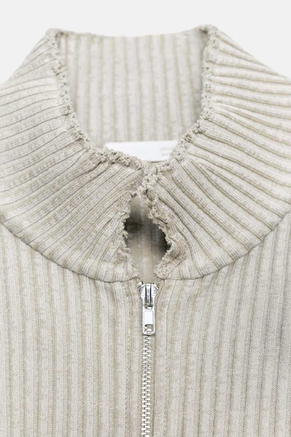 ZARA ТОП-ЖИЛЕТ С ЭФФЕКТОМ ПОТЕРТОСТИ И КАРМАНОМ, СВЕТЛЫЙ ХАКИ